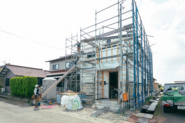 福井県坂井市の新築住宅外壁工事
