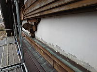 長野県の社殿修繕　漆喰の剥がれその2